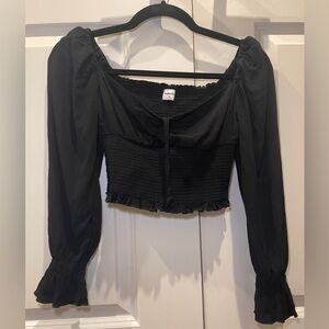 Aritzia Sunday Best Sinatra Blouse Black XS NWOT